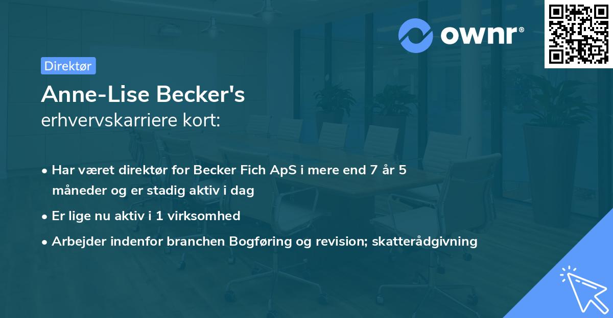 Anne-Lise Becker's erhvervskarriere kort