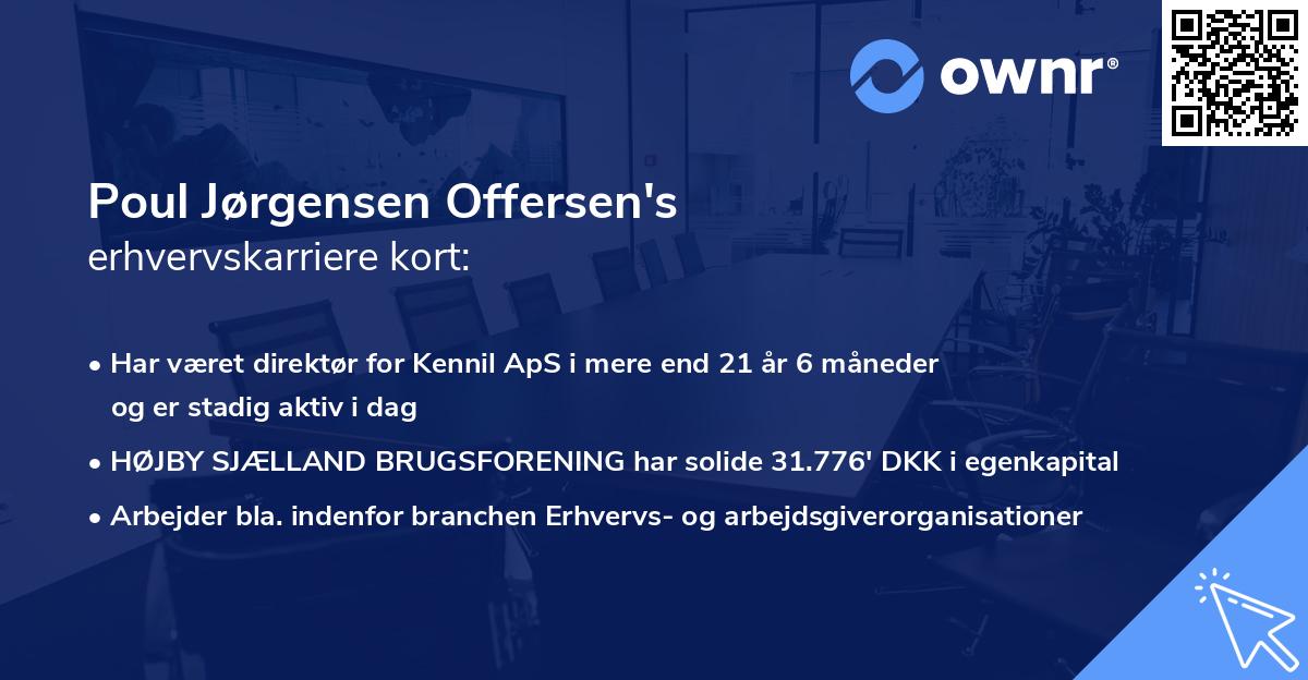 Poul Jørgensen Offersen's erhvervskarriere kort