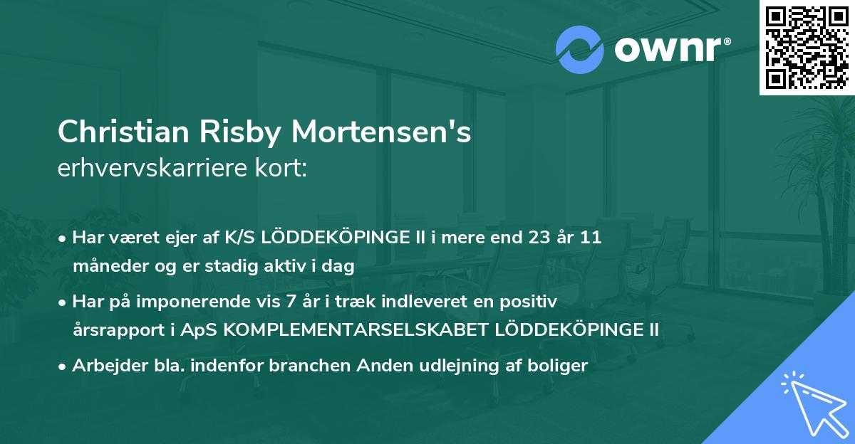 Christian Risby Mortensen's erhvervskarriere kort