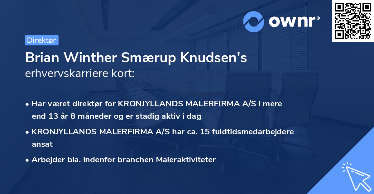 Brian Winther Smærup Knudsen's erhvervskarriere kort