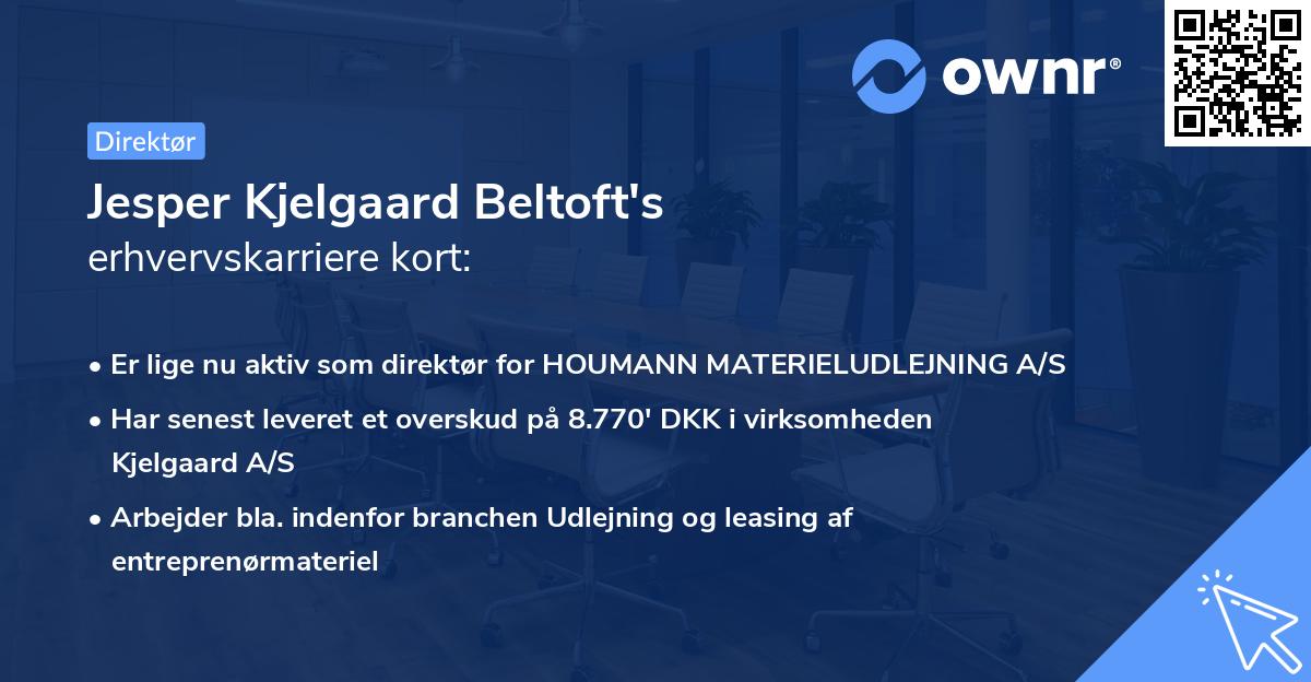 Jesper Kjelgaard Beltoft's erhvervskarriere kort