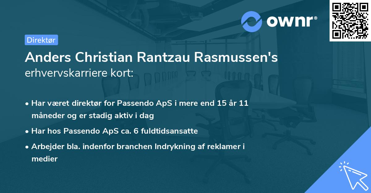 Anders Christian Rantzau Rasmussen's erhvervskarriere kort