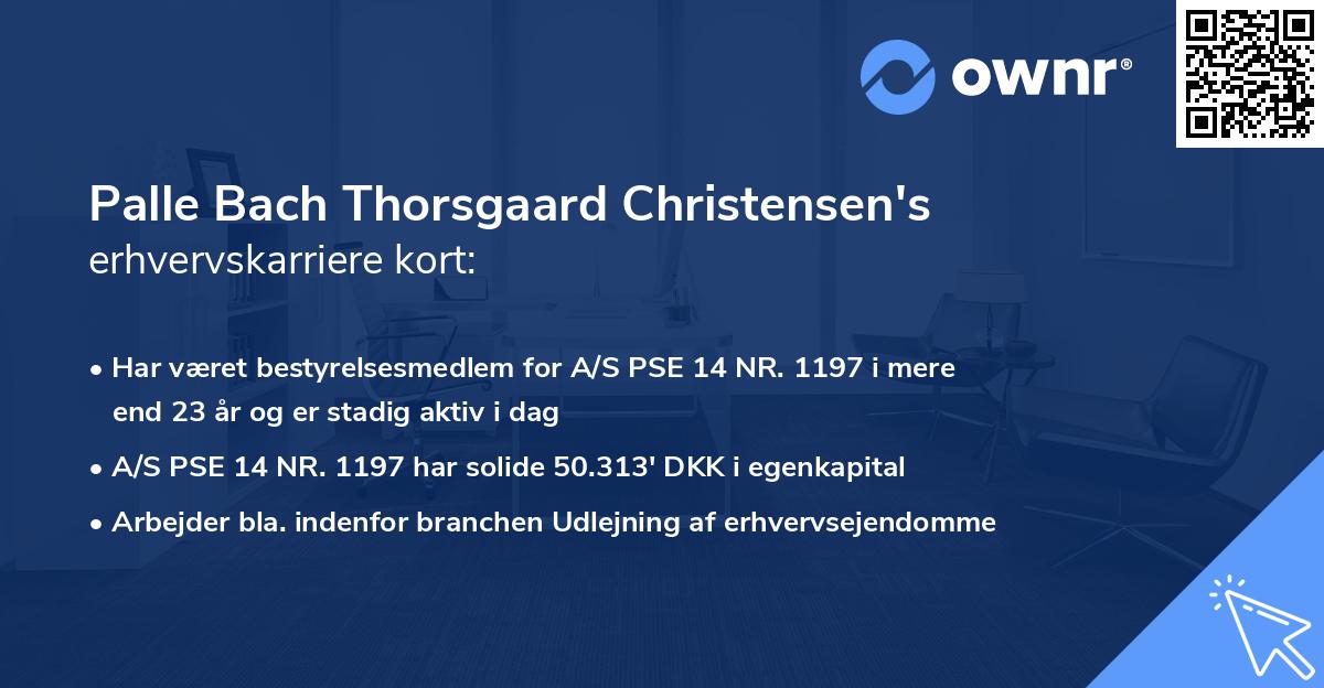 Palle Bach Thorsgaard Christensen's erhvervskarriere kort