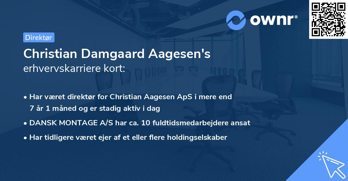 Christian Damgaard Aagesen's erhvervskarriere kort