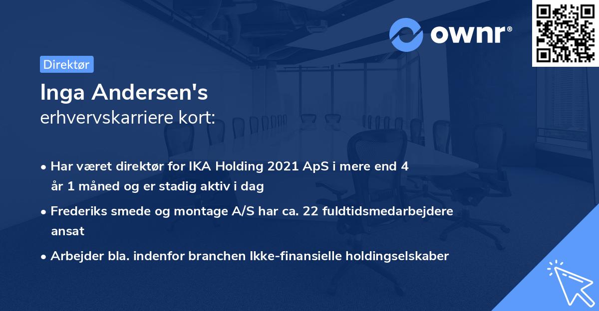 Inga Andersen's erhvervskarriere kort