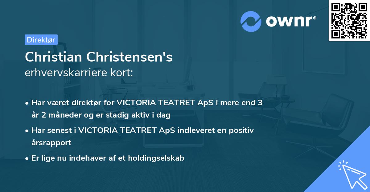 Christian Christensen's erhvervskarriere kort