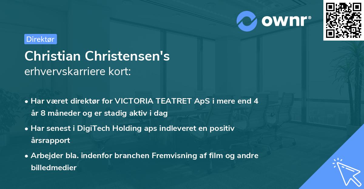 Christian Christensen's erhvervskarriere kort