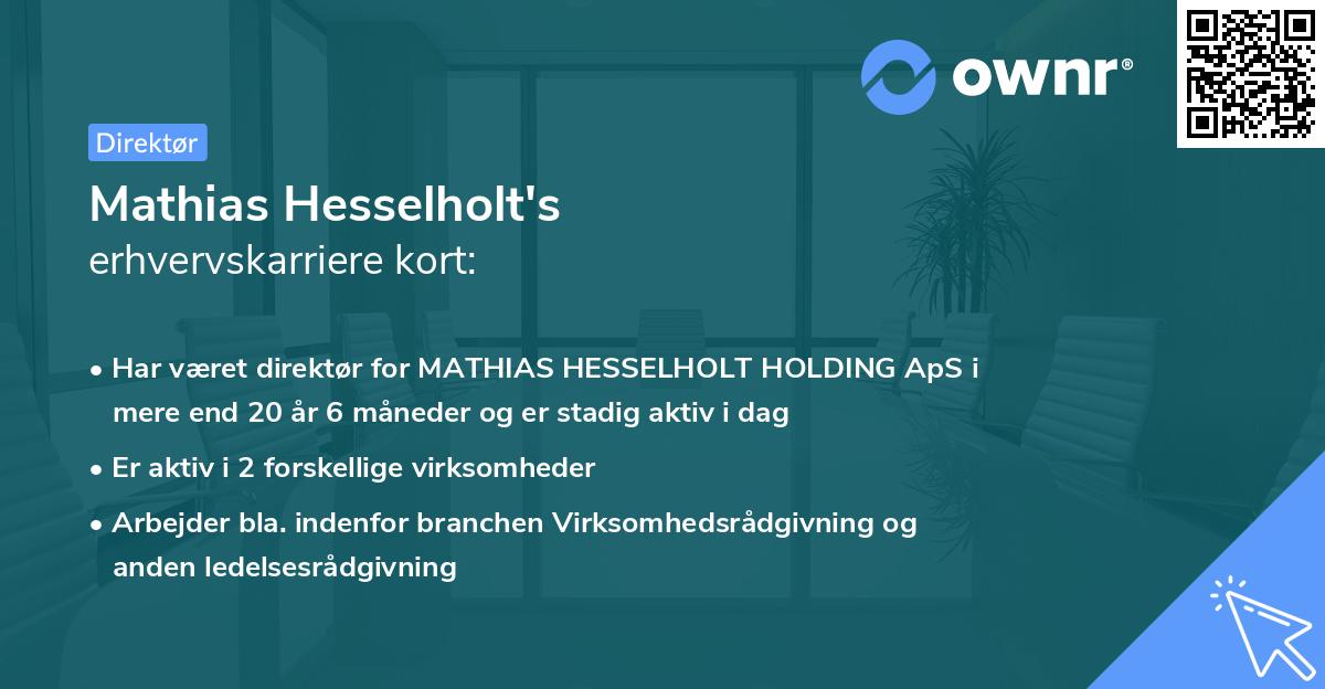 Mathias Hesselholt's erhvervskarriere kort