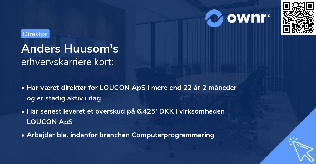 Anders Huusom's erhvervskarriere kort