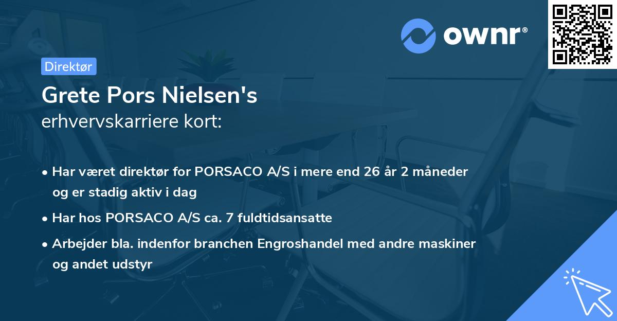 Grete Pors Nielsen's erhvervskarriere kort