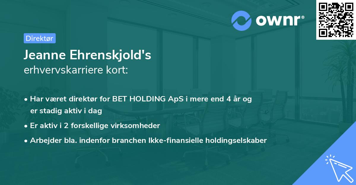Jeanne Ehrenskjold's erhvervskarriere kort