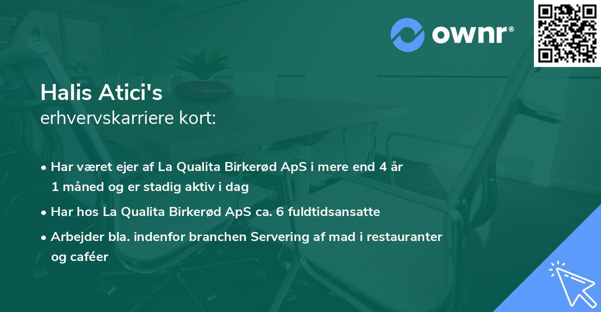 Halis Atici's erhvervskarriere kort