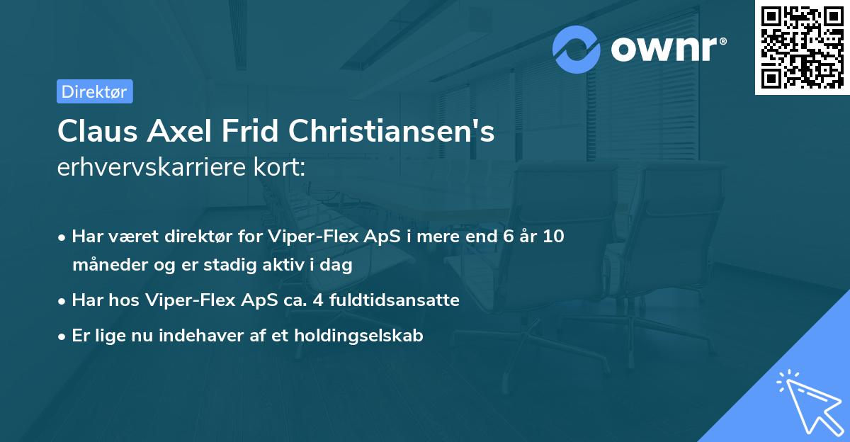 Claus Axel Frid Christiansen's erhvervskarriere kort