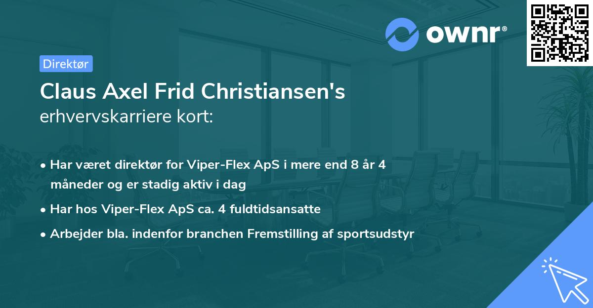 Claus Axel Frid Christiansen's erhvervskarriere kort