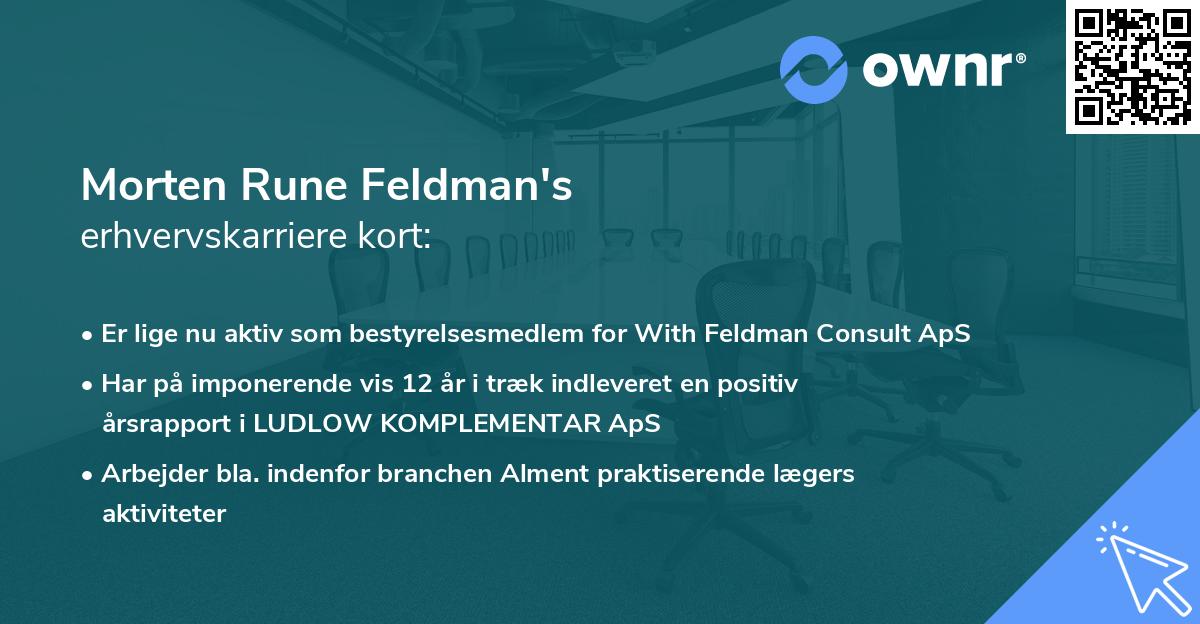 Morten Rune Feldman's erhvervskarriere kort