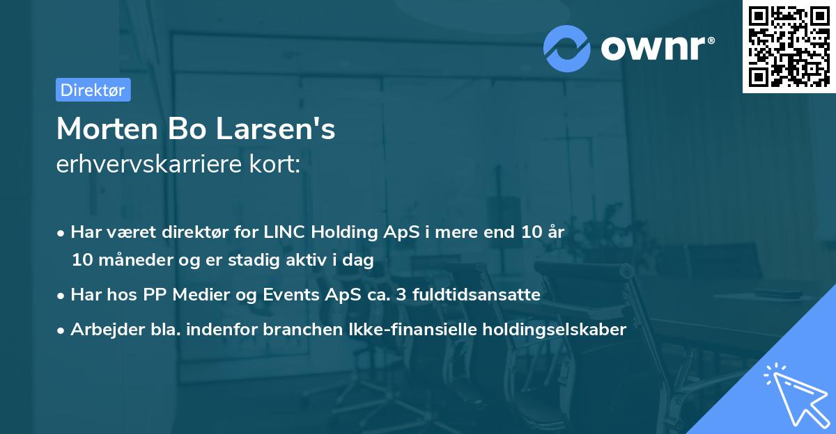 Morten Bo Larsen's erhvervskarriere kort