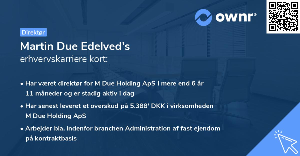 Martin Due Edelved's erhvervskarriere kort
