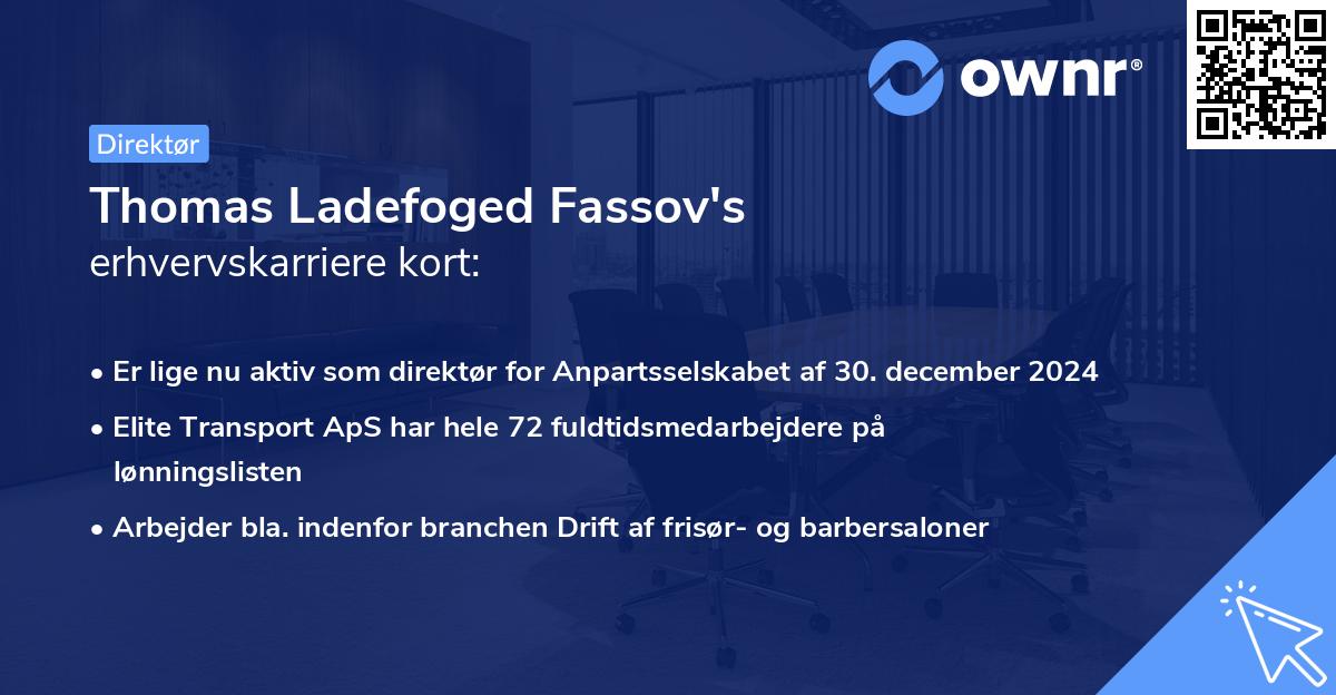 Thomas Ladefoged Fassov's erhvervskarriere kort