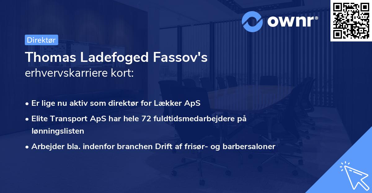 Thomas Ladefoged Fassov's erhvervskarriere kort