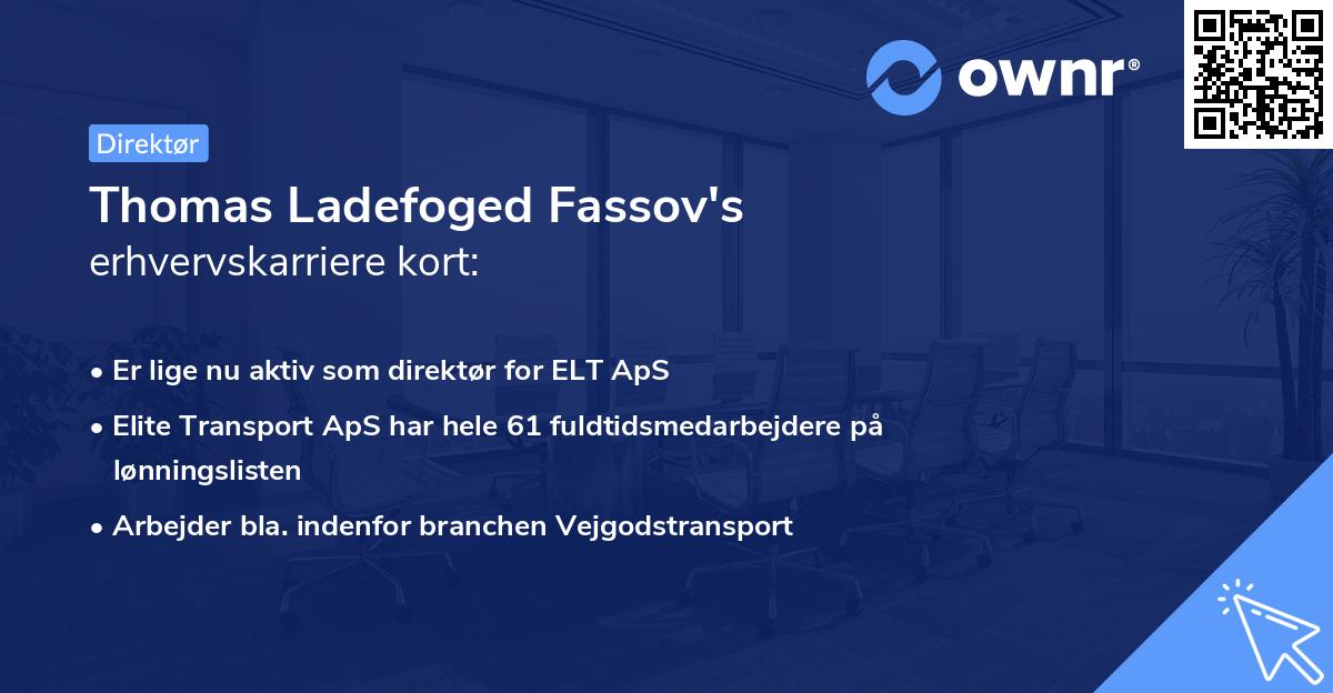 Thomas Ladefoged Fassov's erhvervskarriere kort