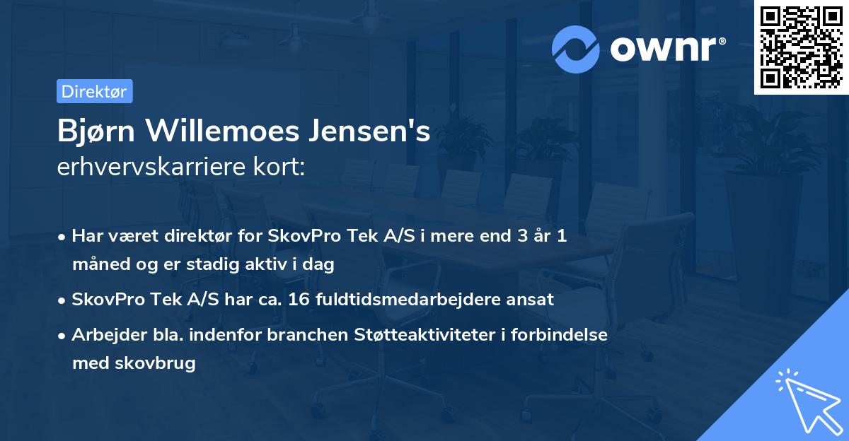 Bjørn Willemoes Jensen's erhvervskarriere kort