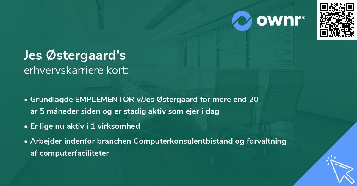 Jes Østergaard's erhvervskarriere kort