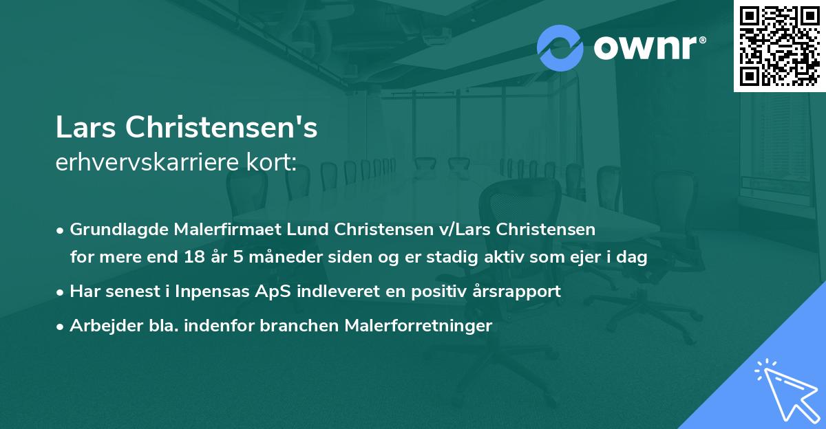 Lars Christensen's erhvervskarriere kort