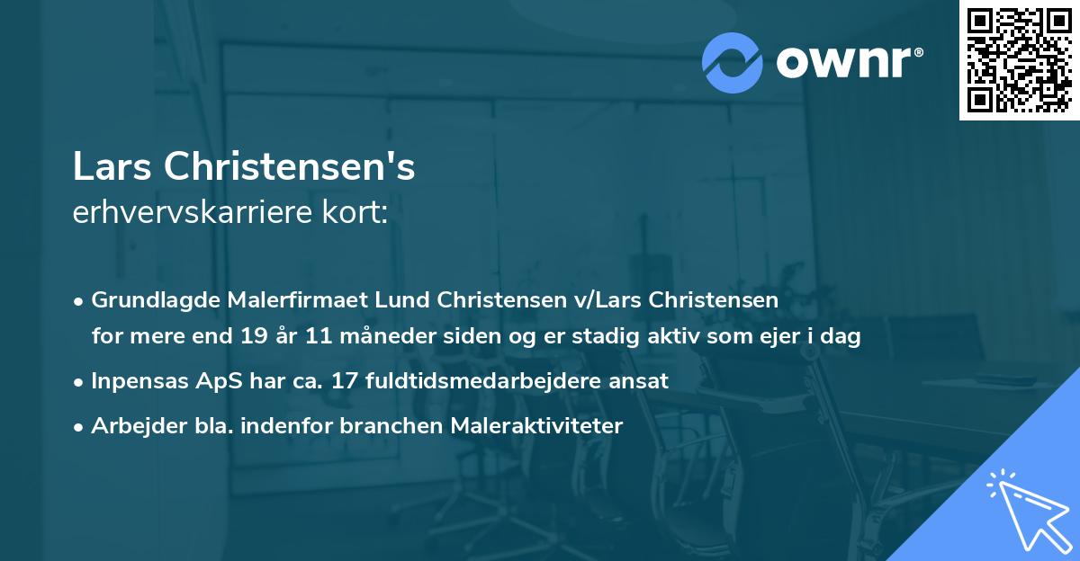 Lars Christensen's erhvervskarriere kort