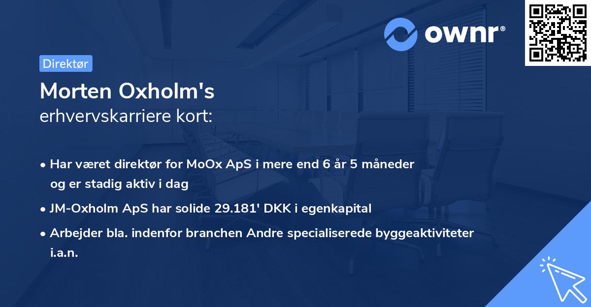Morten Oxholm's erhvervskarriere kort