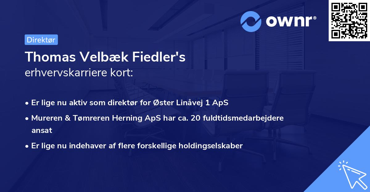 Thomas Velbæk Fiedler's erhvervskarriere kort