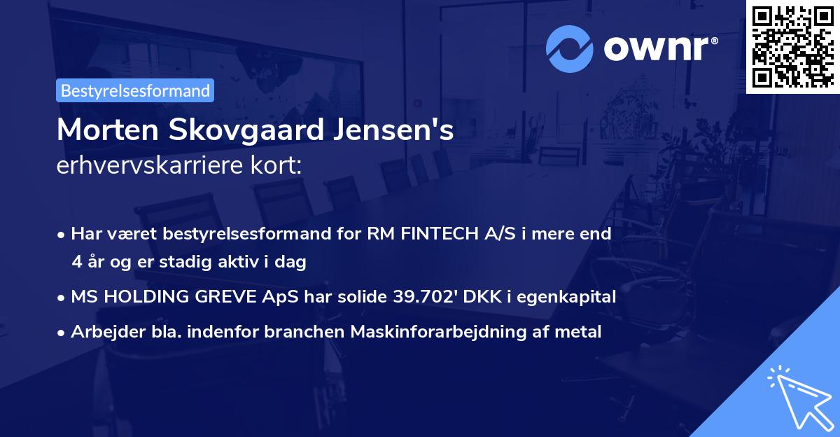 Morten Skovgaard Jensen's erhvervskarriere kort