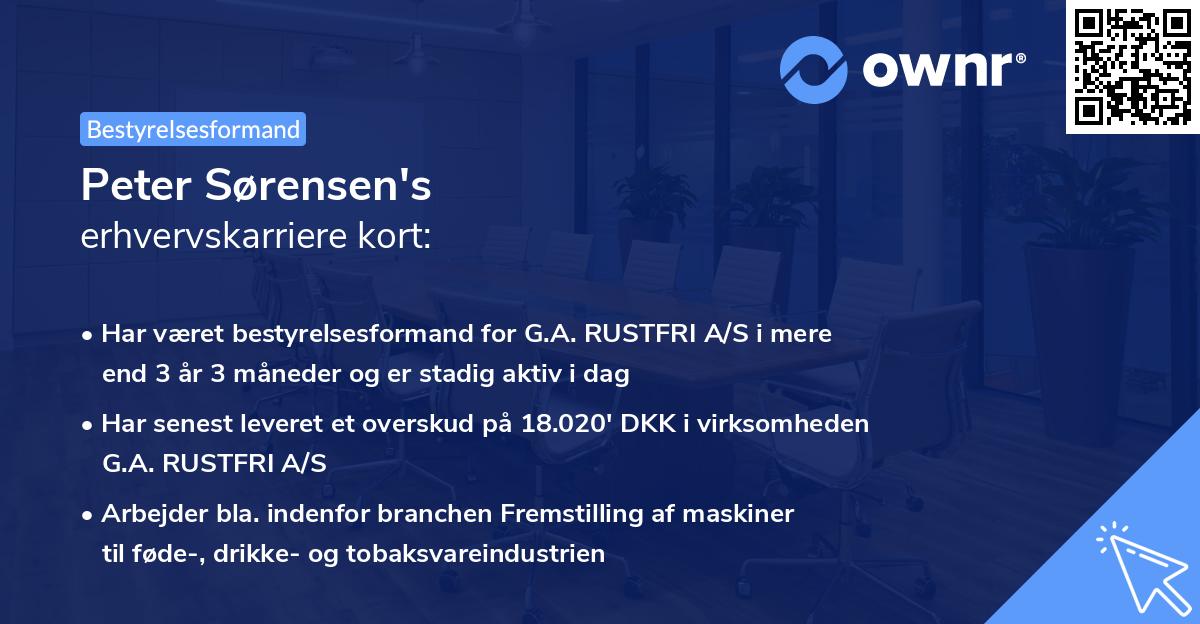 Peter Sørensen's erhvervskarriere kort