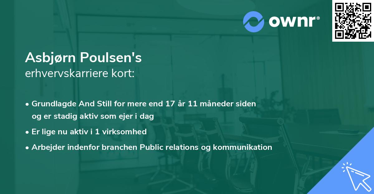 Asbjørn Poulsen's erhvervskarriere kort
