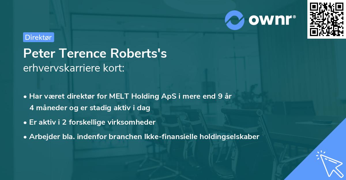 Peter Terence Roberts's erhvervskarriere kort