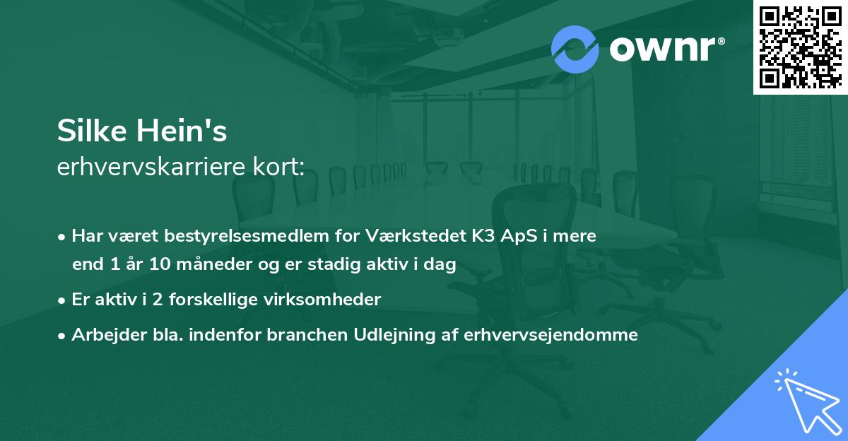 Silke Hein's erhvervskarriere kort