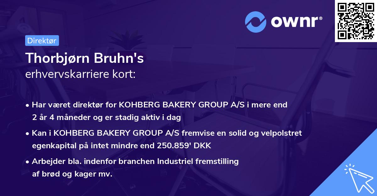 Thorbjørn Bruhn's erhvervskarriere kort