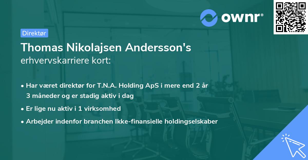 Thomas Nikolajsen Andersson's erhvervskarriere kort