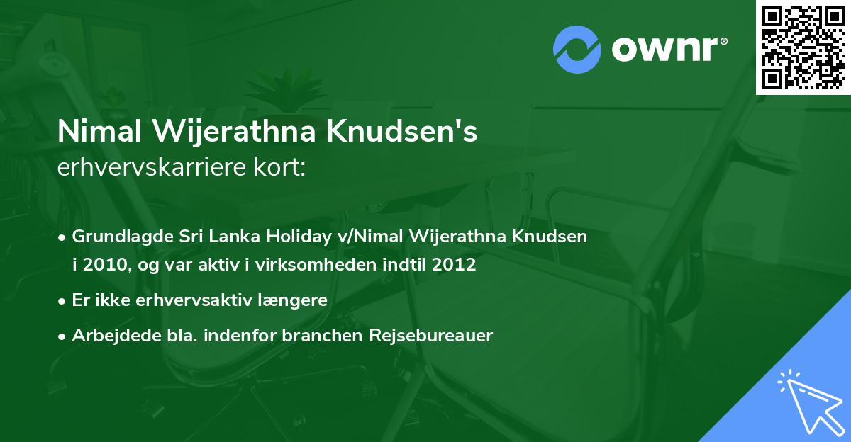 Nimal Wijerathna Knudsen's erhvervskarriere kort
