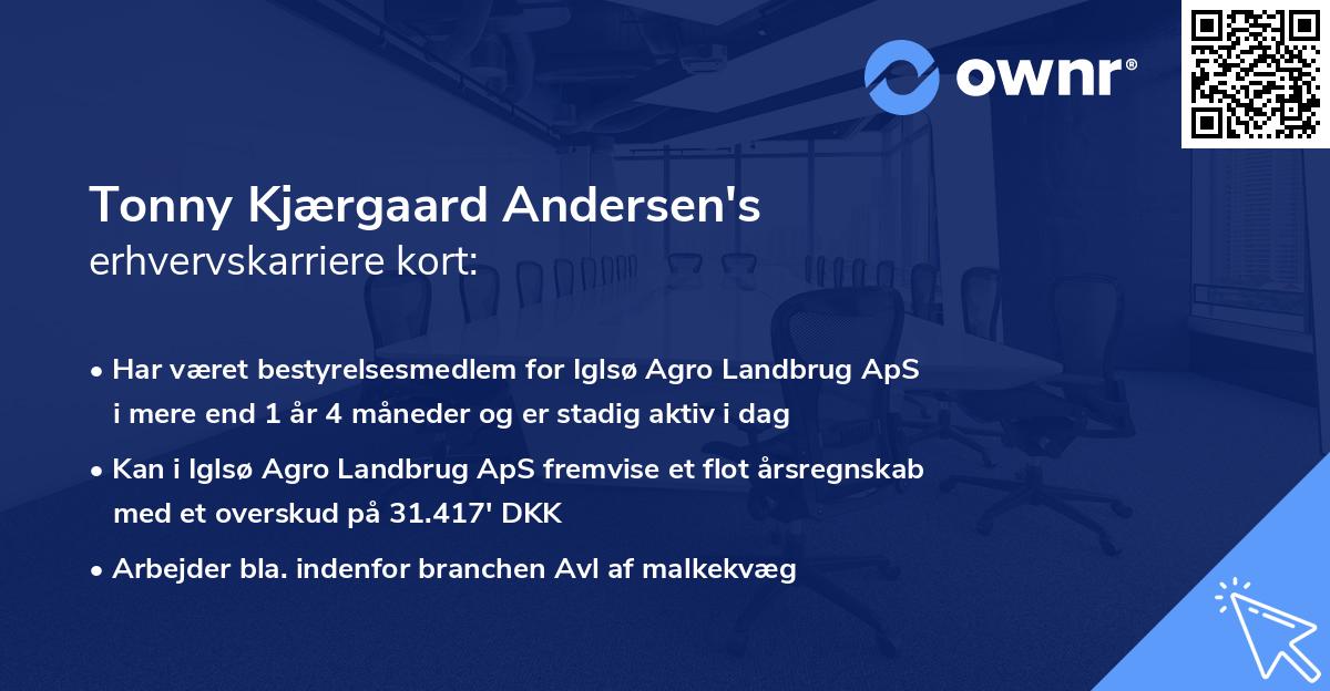 Tonny Kjærgaard Andersen's erhvervskarriere kort