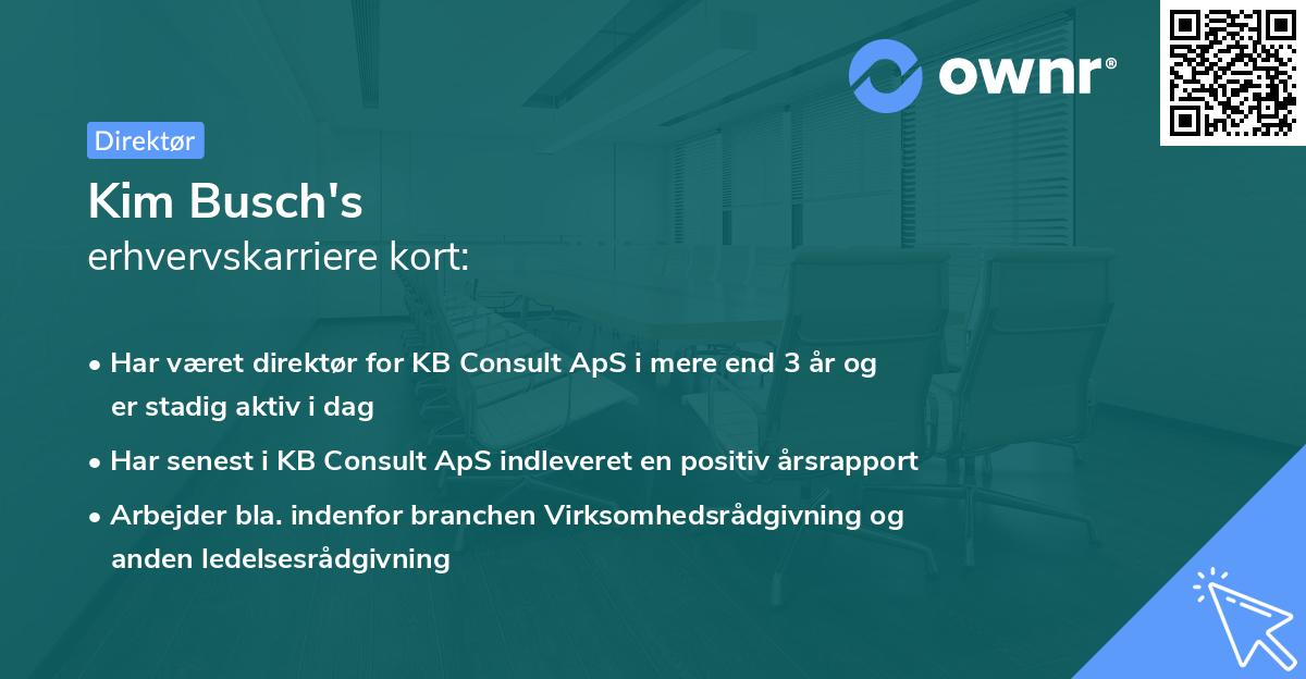 Kim Busch's erhvervskarriere kort