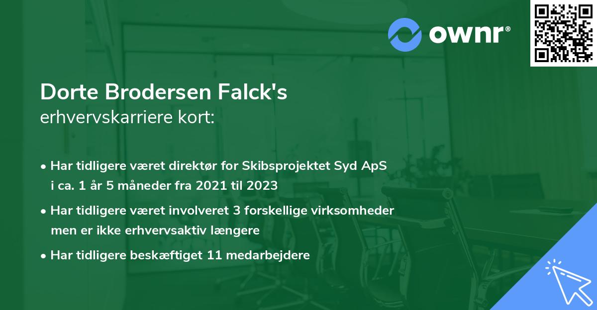 Dorte Brodersen Falck's erhvervskarriere kort