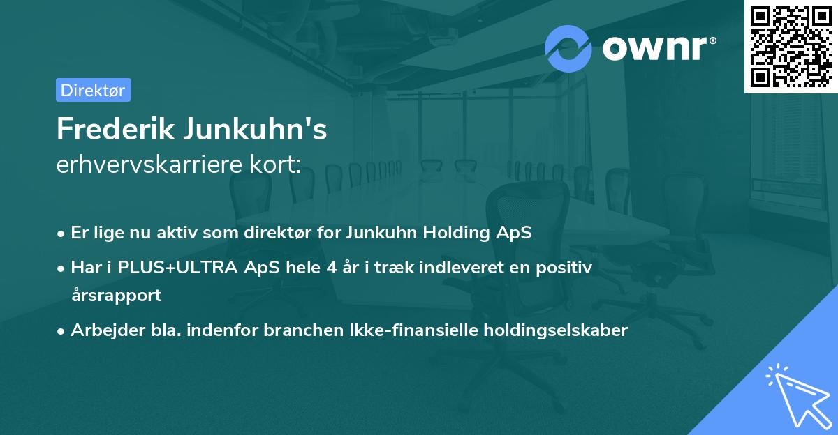 Frederik Junkuhn's erhvervskarriere kort