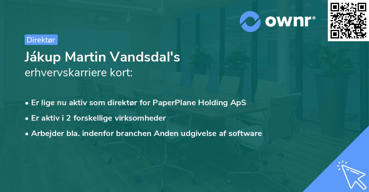 Jákup Martin Vandsdal's erhvervskarriere kort