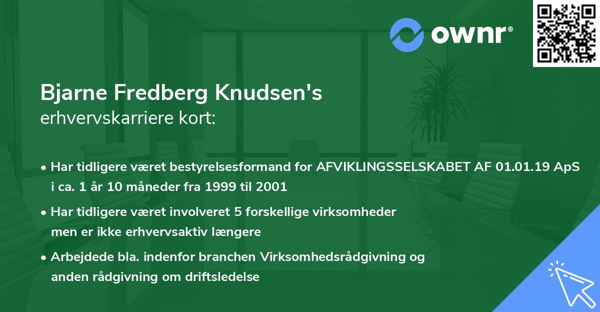 Bjarne Fredberg Knudsen's erhvervskarriere kort