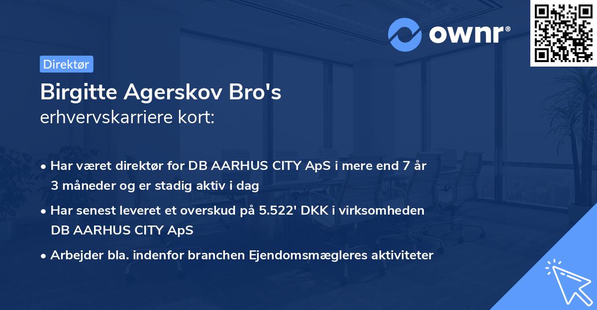 Birgitte Agerskov Bro's erhvervskarriere kort