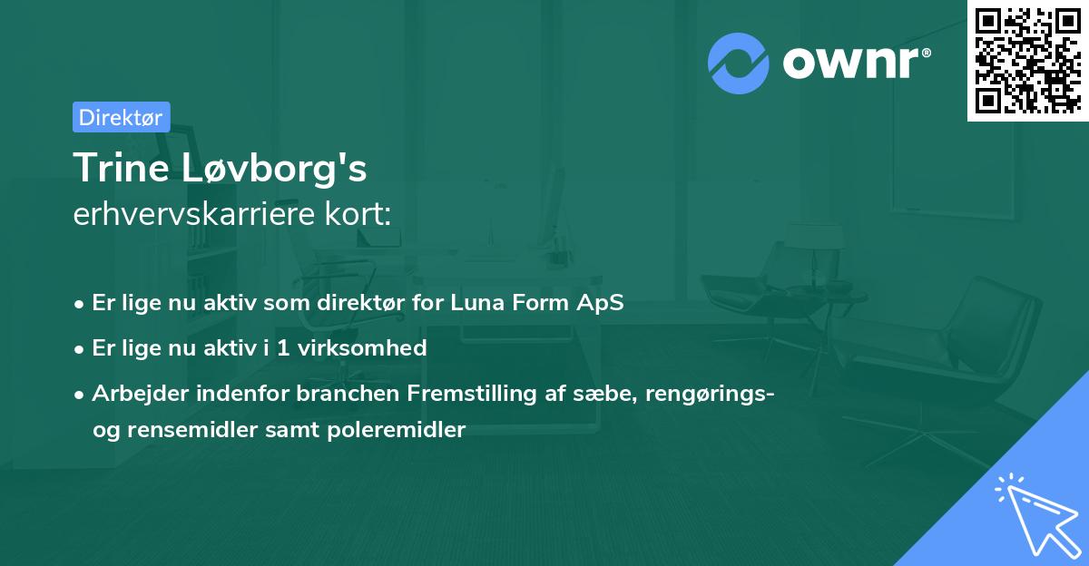 Trine Løvborg's erhvervskarriere kort