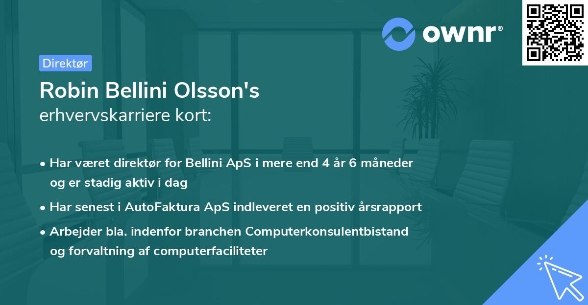 Robin Bellini Olsson's erhvervskarriere kort