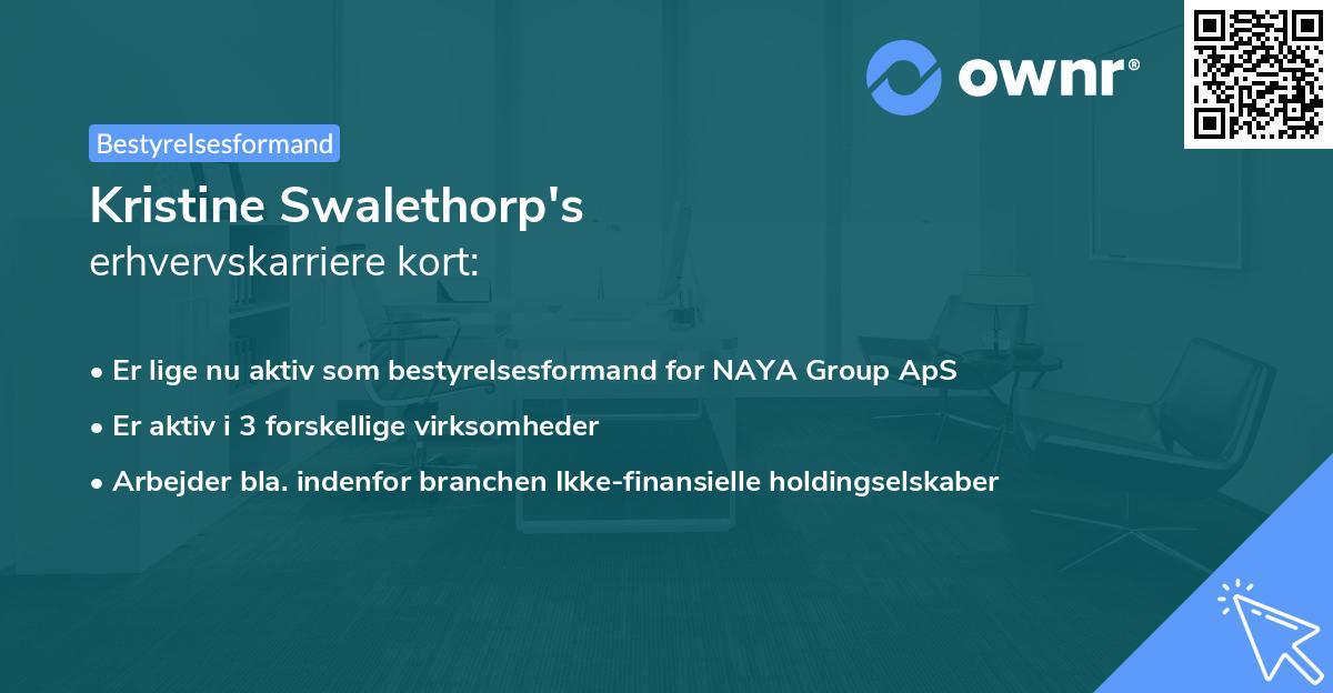 Kristine Swalethorp's erhvervskarriere kort