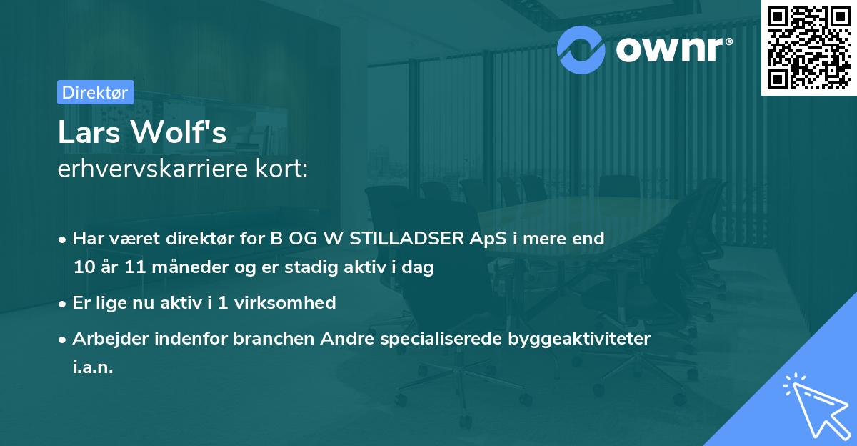 Lars Wolf's erhvervskarriere kort