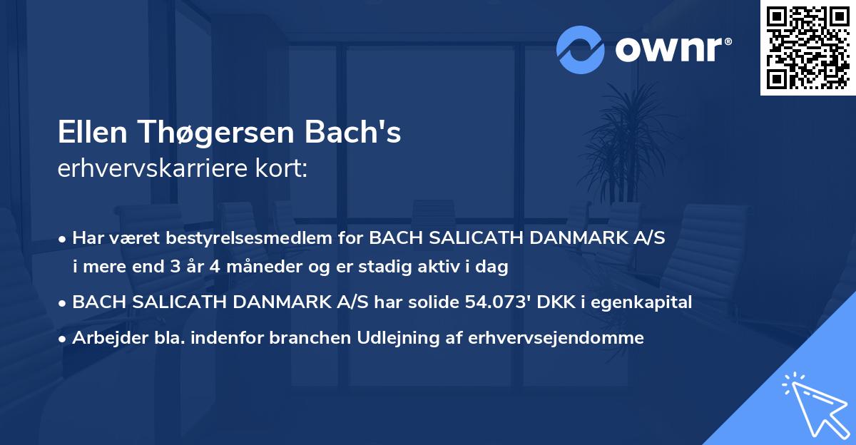 Ellen Thøgersen Bach's erhvervskarriere kort